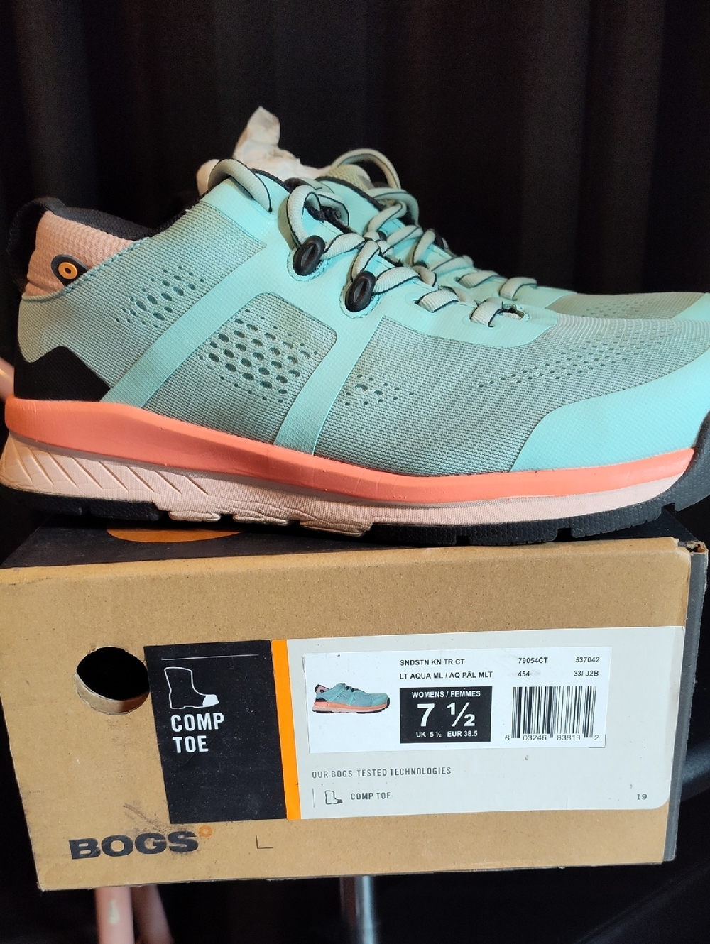 Bogs Women's Aqua and Coral Low-Top Athletic Sneaker